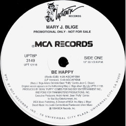 Mary J Blige - Be Happy (LP Version / Radio Edit / Instrumental / Acappella) Vinyl Promo