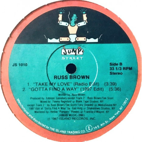 Russ Brown - Gotta Find A Way (Timmy Regisford 87 Edit) / Take Me Home (Vocal Mix / Dub / Edit)
