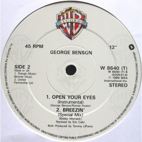 George Benson - Breezin (Eric Calvi Special Mix) / Kisses In The Moonlight / Open Your Eyes
