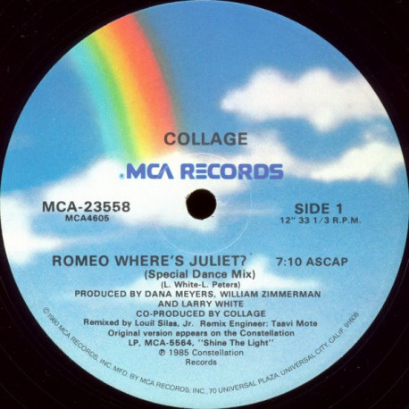 Collage - Romeo Wheres Juliet (Special Dance Mix / Dub / Radio Edit) US Pressing