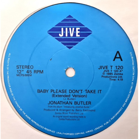 Jonathan Butler - Baby Please Dont Take It / Haunted By Your Love / Gentle Love