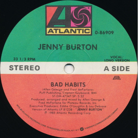 Jenny Burton - Bad Habits (Long Version) / Lets Get Back To Love
