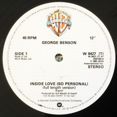George Benson - Inside Love (So Personal) Full Length Version / On Broadway (Full Length Version)