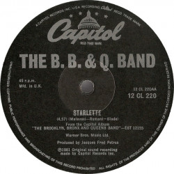 Brooklyn Bronx & Queens (BB&Q Band) - Starlette (Full Length Version) / Ill Cut You Loose