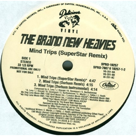 Brand New Heavies - Mind Trips (Superstar Remix / Durham Remix / Durham Inst / Brand New Heavies Remix) / Bang (Promo)