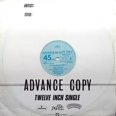 Blue Feather - Let It Out (MF Mastermix / Extended Mix) Unplayed Vinyl Promo