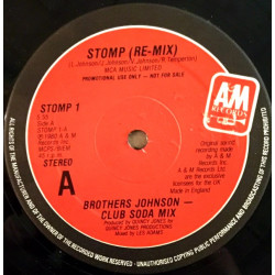 Brothers Johnson - Stomp (Unreleased Les Adams Remix) / Club Soda Megamix (Unreleased Hits Mix) Vinyl Promo