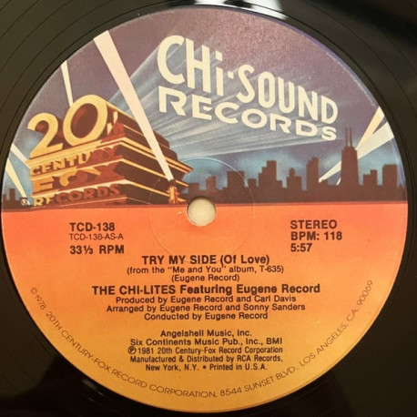 Chi Lites Featuring Eugene Record - Try My Side (Of Love) / Get Down With Me