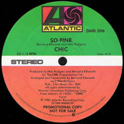 Chic - So Fine / Stage Fright (Vinyl Promo)