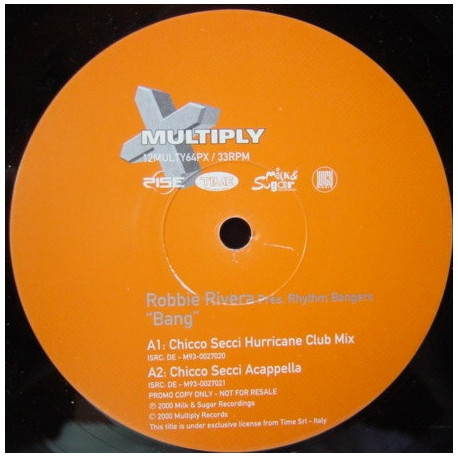 Rhythm Bangers - Bang (Chicco Secci Hurricane Club Mix / Acappella) Vinyl Promo