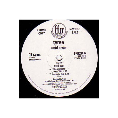 Tyree - Acid Over (Spectrum Mix / Piano Matey Mix / Tyree Mix / Heavenly Mix) Vinyl Promo