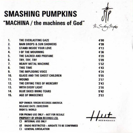(CD) Smashing Pumpkins - Machina / The machine of God (15 Track CD Promo)