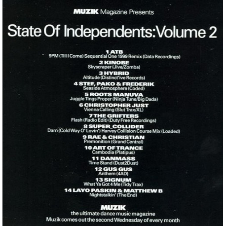 (CD) State Of Independents Volume 2 (14 tracks including Tidy Trax /The End / Platipus / Hybrid / Ministry of Sound