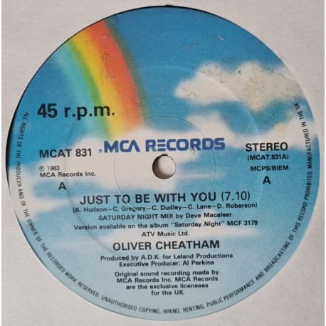 Oliver Cheatham - Just To Be With You (Saturday Night Mix) / Make Your Mind Up (Promo)