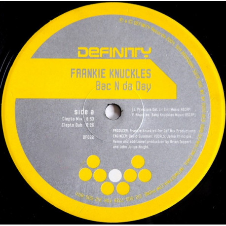Frankie Knuckles - Bac N Da Day (Clepto Mix / Clepto Dub / David Morales Mix)