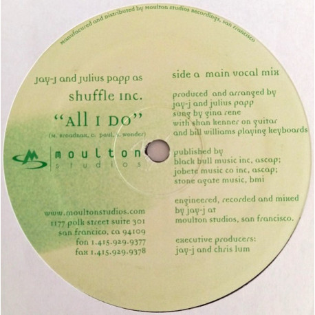 Jay J & Julius Papp As Shuffle Inc - All I Do (Main Vocal Mix / Jazz Ride)  Great Cover Of The Stevie Wonder Classic.