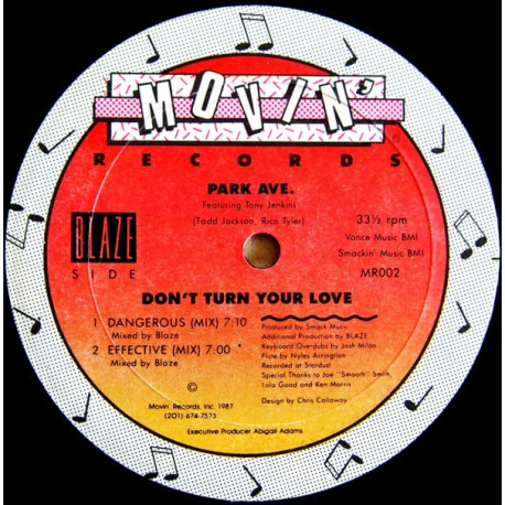 Park Ave - Dont Turn Your Love (Blaze Dangerous Mix / Blaze Effective Mix / Tee Scott Mix / Tees Smoothstrumental)
