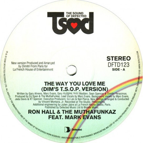 Ron Hall & The Muthafunkaz Feat Mark Evans - The Way You Love Me (Dimitri From Paris TSOP Version / Tom Moulton TSOVM Mix)