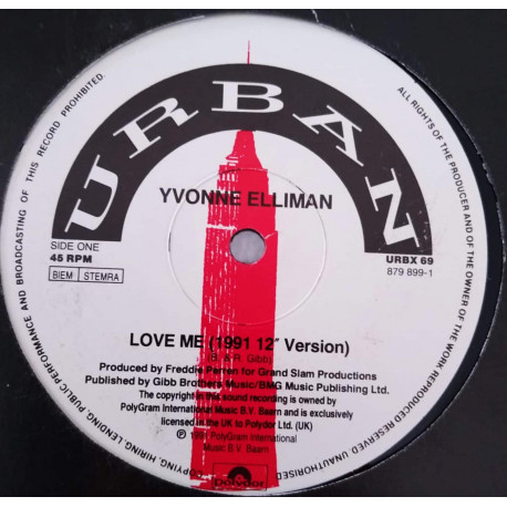 Yvonne Elliman - Love Me (1991 12" Version) / I Dont Know Why I Keep hanging On