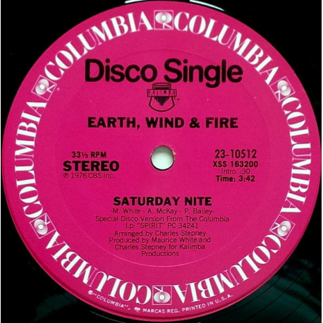 Earth Wind & Fire - Saturday Nite / On Your Face (Original US 12 Inch)