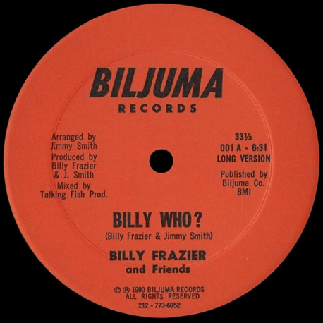 Billy Frazier And Friends - Billy Who (Long Version / Short Version)