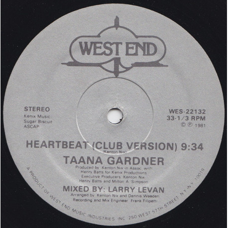 Taana Gardner - Heartbeat (Larry Levan Club Version / Larry Levan Party Version)