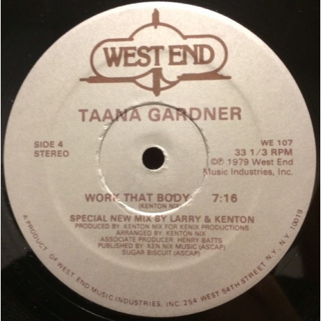 Taana Gardner - Work That Body (Larry Levan Mix) / Paradise Express (Larry Levan Mix) This Is Disc 2 Of A Doublepack