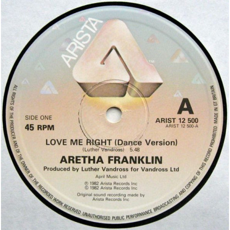 Aretha Franklin - Love Me Right (Dance Version) / Its Just Your Love