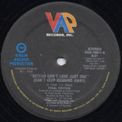 Final Edition - Betcha Cant Love Just One (Tee Scott Vocal Mix / Tee Scott Instrumental)