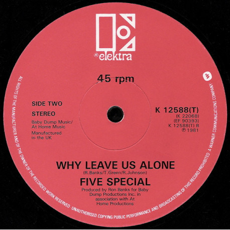 Five Special - Why Leave Us Alone (Special Disco Mix) / Just A Feeling