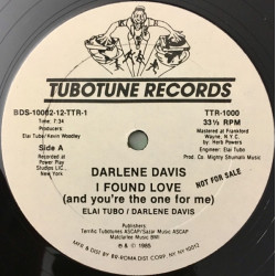 Darlene Davis - I Found Love (Vocal Mix / Instrume4tal / Percussapella) Vinyl Promo