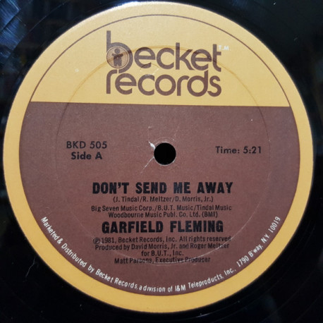 Garfield Fleming - Dont Send Me Away / You Got Dat Right (USED But Good Condition) Rare.