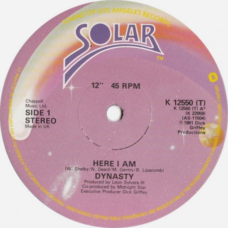 Dynasty - Here I Am / Give It Up To Love