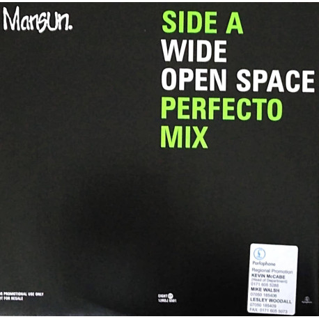 Mansun - Wide Open Space (Perfecto Mix / Trouser Enthusiasts Hermaphrodite Circus Mix) Vinyl Promo