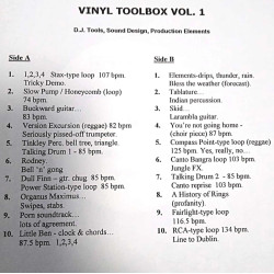 Vinyl Toolbox - Vol 1 (20 Tracks Of Drums, Sound Effects and Loops See Image For Tracklist)