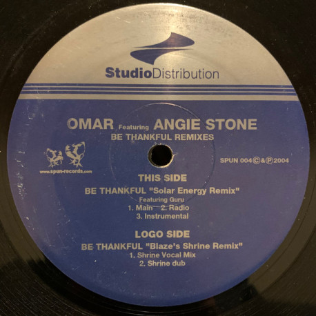 Omar Featuring Angie Stone - Be Thankful (Blaze Shrine Vocal / Blaze Dub / Solar Energy Remix / Solar Energy Inst)