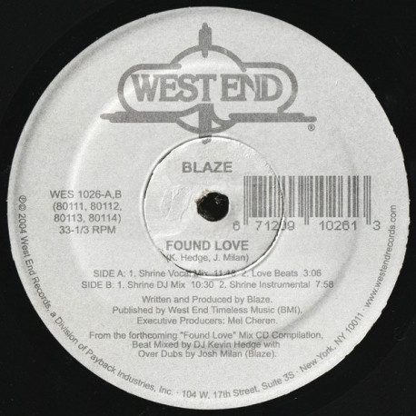 Blaze - Found Love (Shrine Vocal Mix / Love Beats / Shrine DJ Mix / Instrumental)