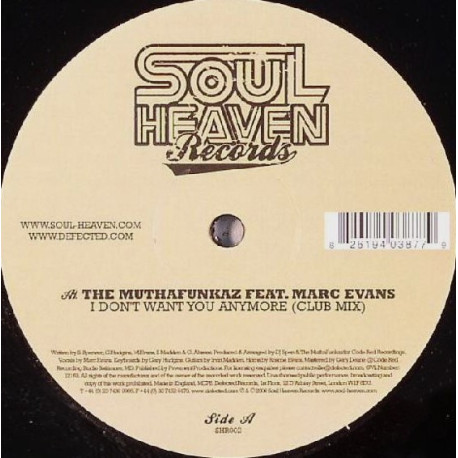 Muthafunkaz Feat Marc Evans - I Dont Want You Anymore (Club Mix / Dub / Beats)