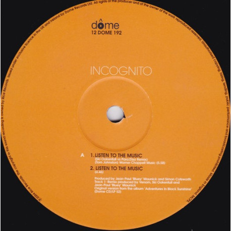 Incognito - Listen To The Music (Ski Oakenfull Vs Para Diso Remix) / The Principles Of Love (Incognito Remix)