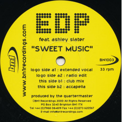 EDP Feat Ashley Slater - Sweet Music (Extended Vocal Mix / radio Edit / Club Mix / Acappella)