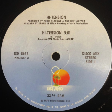 Hi Tension - Hi Tension (Original Disco Mix) / Girl I Betcha