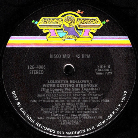 Loleatta Holloway - Were Getting Stronger (Walter Gibbons Mix) / Hit & Run (Walter Gibbons Mix)