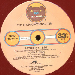 Norma Jean - Saturday / This Is The Love (Red Vinyl Promo) Chic Production