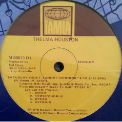 Thelma Houston - Saturday Night Sunday Morning (Disco Mix / Instrumental) Vinyl Promo