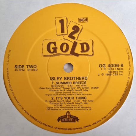 Isley Brothers - Its Your Thing / Summer Breeze / That Lady / Its A Disco Night (Rock Dont Stop) Original Versions