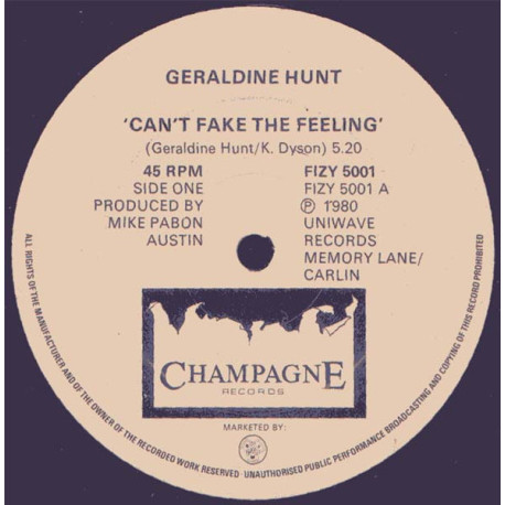 Geraldine Hunt - Cant Fake The Feeling (Long Version) / Look All Around
