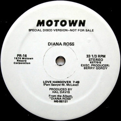 Diana Ross - Love Hangover (Long Version) / Marvin Gaye - I Want You (Vocal / Instrumental) Promo Reissue