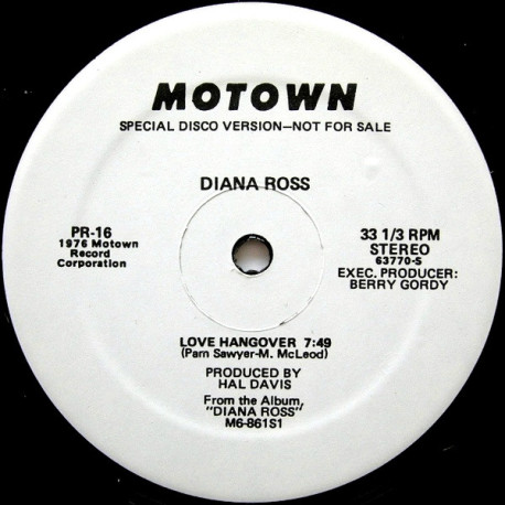 Diana Ross - Love Hangover (Long Version) / Marvin Gaye - I Want You (Vocal / Instrumental) Promo Reissue