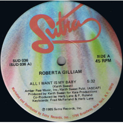 Roberta Gilliam - All I want is my baby (Long Version / Instrumental) 12" Vinyl Record
