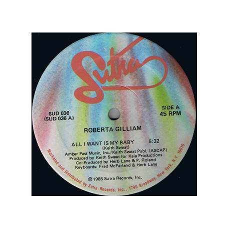 Roberta Gilliam - All I want is my baby (Long Version / Instrumental) 12" Vinyl Record